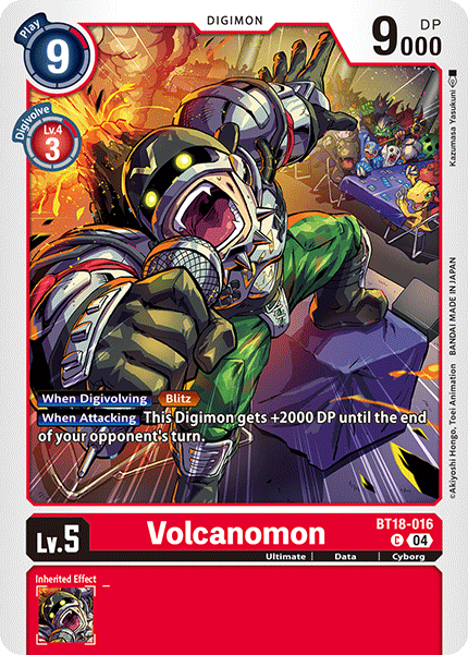 (016) Digimon TCG Special Booster Ver 2.0 Single: Volcanomon (BT18-016)  Common