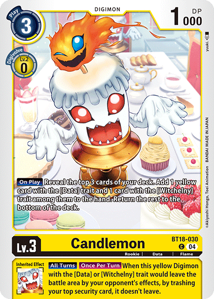(030) Digimon TCG Special Booster Ver 2.0 Single: Candlemon (BT18-030)  Common