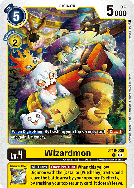 (036) Digimon TCG Special Booster Ver 2.0 Single: Wizardmon (BT18-036)  Common