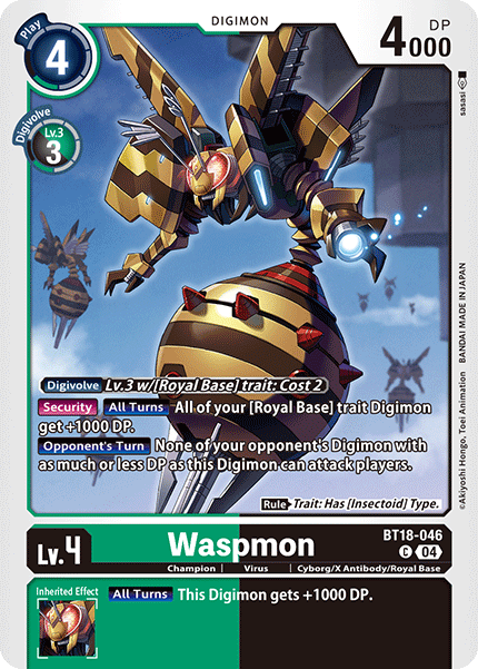 (046) Digimon TCG Special Booster Ver 2.0 Single: Waspmon (BT18-046)  Common