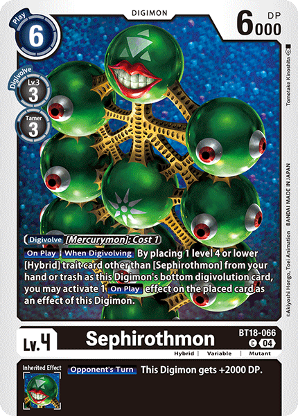 (066) Digimon TCG Special Booster Ver 2.0 Single: Sephirothmon (BT18-066)  Common