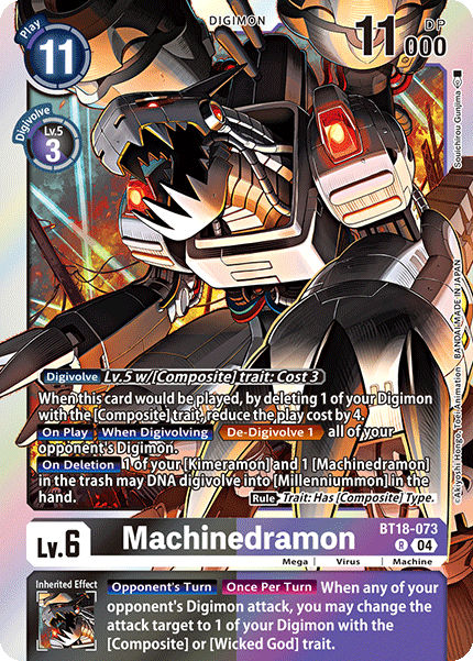 (073) Digimon TCG Special Booster Ver 2.0 Single: Machinedramon (BT18-073)  Rare
