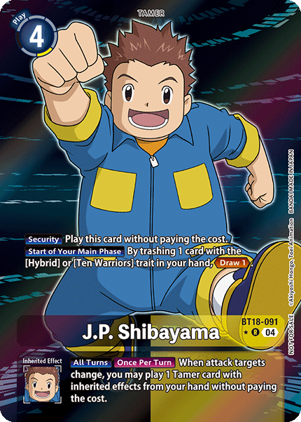 (091) Digimon TCG Special Booster Ver 2.0 Single: J.P. Shibayama (BT18-091) (V.2)  Alternative Art