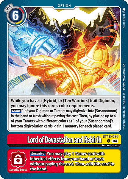 (096) Digimon TCG Special Booster Ver 2.0 Single: Lord of Devastation and Rebirth (BT18-096)  Uncommon