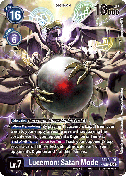 (101) Digimon TCG Special Booster Ver 2.0 Single: Lucemon: Satan Mode (BT18-101) (V.2)  Alternative Art