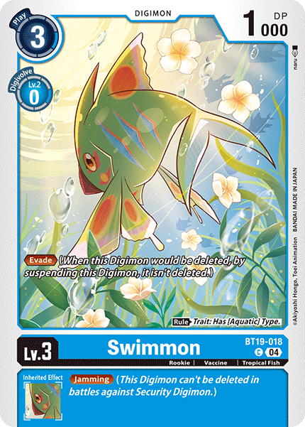 (BT19-018) Digimon TCG Special Booster Ver 2.0 Single: Swimmon (BT19-018)  Common