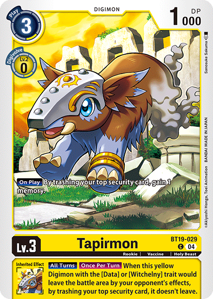 (BT19-029) Digimon TCG Special Booster Ver 2.0 Single: Tapirmon (BT19-029)  Common