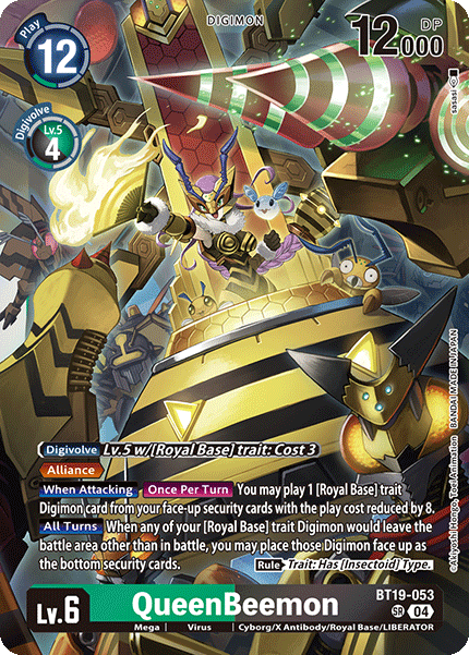 (BT19-053) Digimon TCG Special Booster Ver 2.0 Single: QueenBeemon (BT19-053) (V.1)  Super Rare