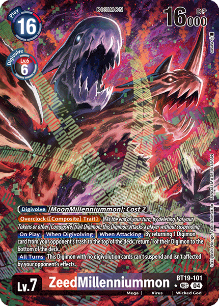 (BT19-101) Digimon TCG Special Booster Ver 2.0 Single: ZeedMillenniummon (BT19-101) (V.2)  Alternative Art