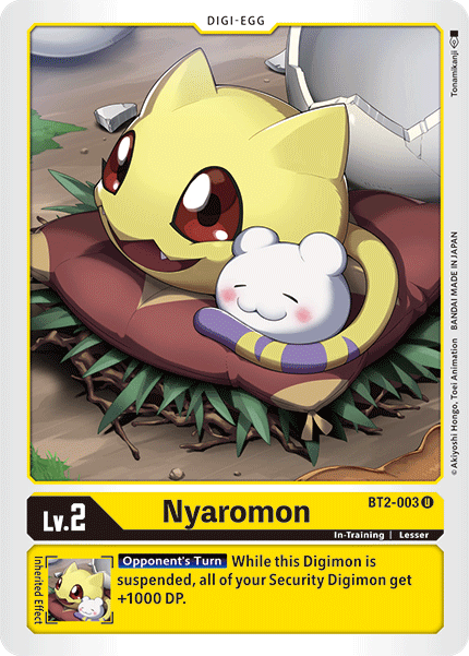 (BT2-003) Digimon TCG Release Special Booster v1.5 Single: Nyaromon (BT2-003)  Uncommon