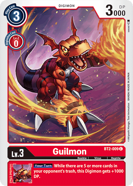 (BT2-009) Digimon TCG Release Special Booster v1.0 Single: Guilmon (BT2-009)  Common