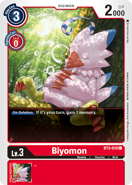 (BT2-010) Digimon TCG Release Special Booster v1.5 Single: Biyomon (BT2-010)  Common