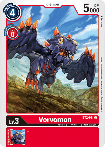 (BT2-011) Digimon TCG Release Special Booster v1.5 Single: Vorvomon (BT2-011)  Common