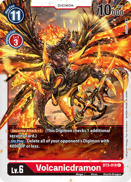 (BT2-018) Digimon TCG Release Special Booster v1.0 Single: Volcanicdramon (BT2-018)  Common