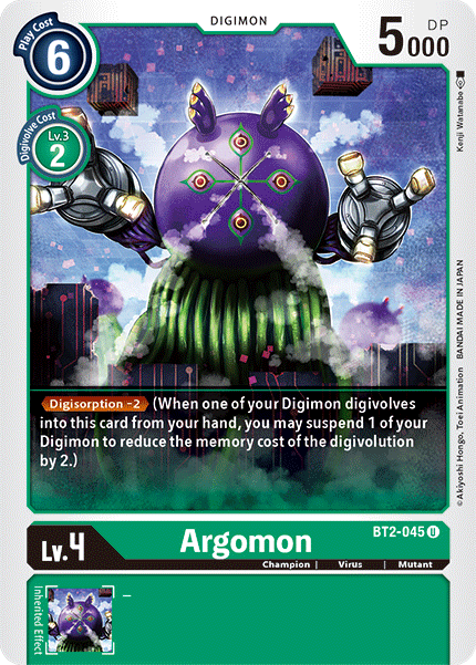 (BT2-045) Digimon TCG Release Special Booster v1.5 Single: Argomon (BT2-045)  Uncommon