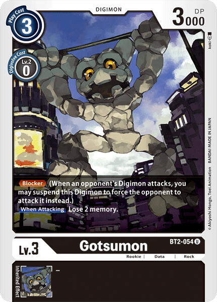 (BT2-054) Digimon TCG Release Special Booster v1.0 Single: Gotsumon (BT2-054)  Uncommon