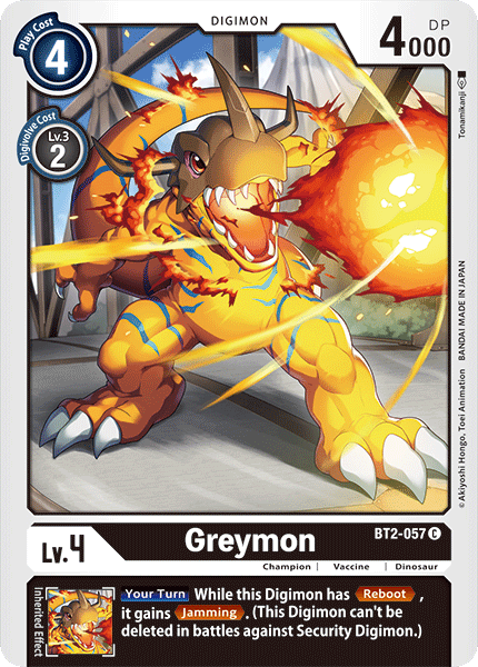 (BT2-057) Digimon TCG Release Special Booster v1.0 Single: Greymon (BT2-057)  Common