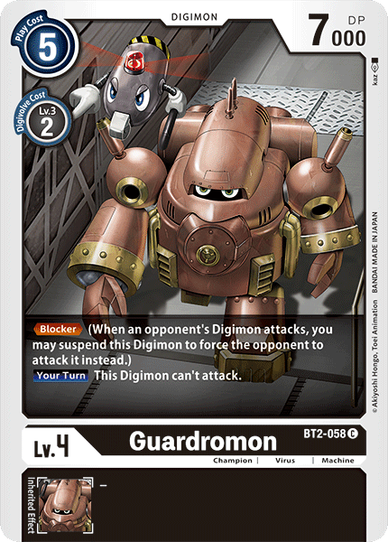 (BT2-058) Digimon TCG Release Special Booster v1.0 Single: Guardromon (BT2-058)  Common