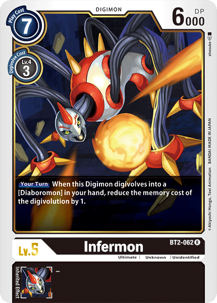 (BT2-062) Digimon TCG Release Special Booster v1.0 Single: Infermon (BT2-062)  Rare