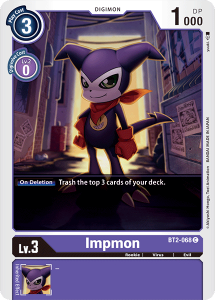 (BT2-068) Digimon TCG Release Special Booster v1.0 Single: Impmon (BT2-068)  Common