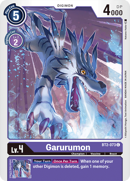 (BT2-073) Digimon TCG Release Special Booster v1.0 Single: Garurumon (BT2-073)  Common