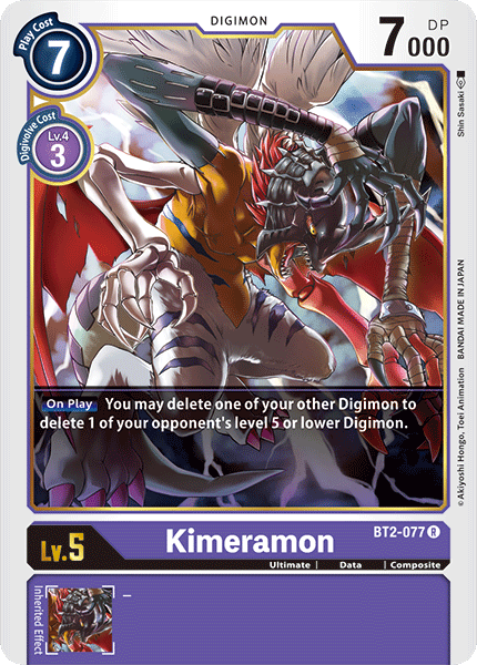 (BT2-077) Digimon TCG Release Special Booster v1.0 Single: Kimeramon (BT2-077)  Rare