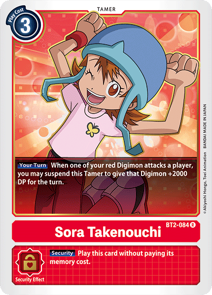 (BT2-084) Digimon TCG Release Special Booster v1.0 Single: Sora Takenouchi (BT2-084)  Rare