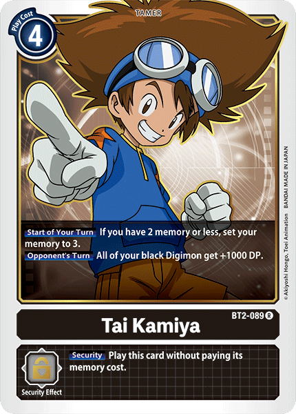 (BT2-089) Digimon TCG Release Special Booster v1.0 Single: Tai Kamiya (BT2-089)  Rare
