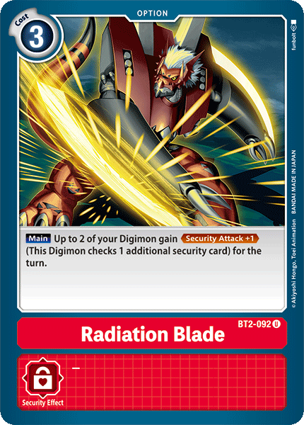 (BT2-092) Digimon TCG Release Special Booster v1.0 Single: Radiation Blade (BT2-092)  Uncommon