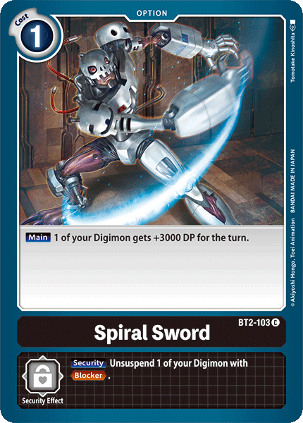 (BT2-103) Digimon TCG Release Special Booster v1.0 Single: Spiral Sword (BT2-103)  Common
