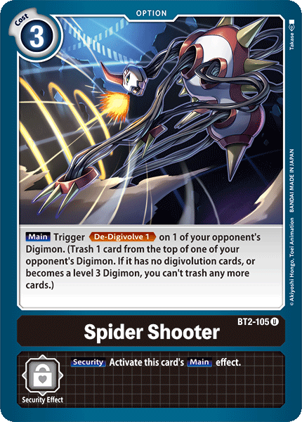 (BT2-105) Digimon TCG Release Special Booster v1.0 Single: Spider Shooter (BT2-105)  Uncommon
