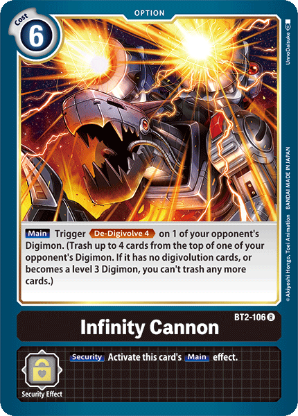 (BT2-106) Digimon TCG Release Special Booster v1.0 Single: Infinity Cannon (BT2-106)  Rare