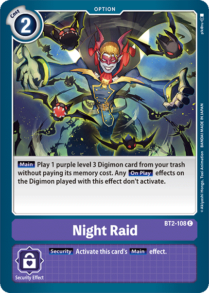 (BT2-108) Digimon TCG Release Special Booster v1.0 Single: Night Raid (BT2-108)  Common
