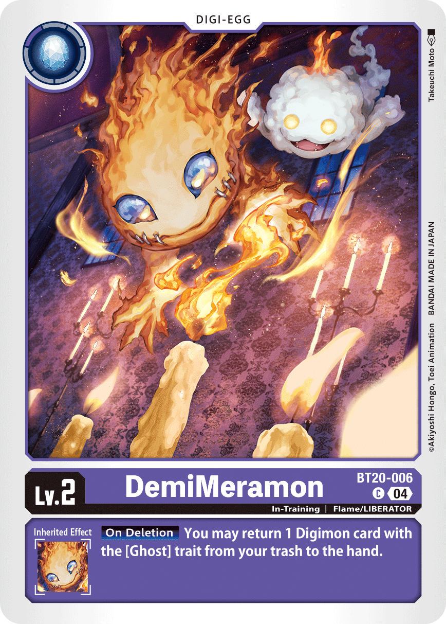 (006) Digimon TCG Special Booster Ver 2.5 Single: DemiMeramon (BT20-006)  Common