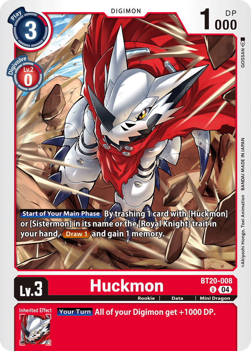 (008) Digimon TCG Special Booster Ver 2.5 Single: Huckmon (BT20-008)  Uncommon