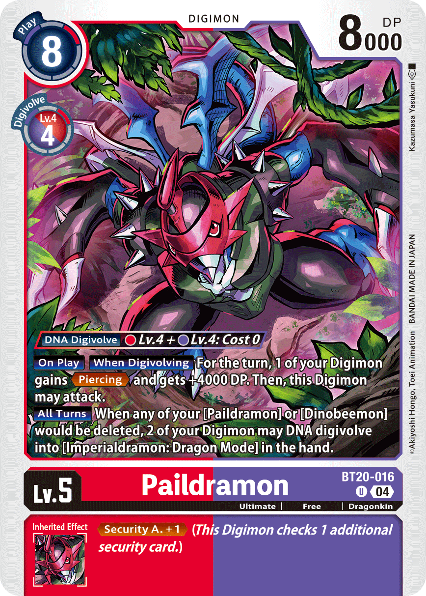 (016) Digimon TCG Special Booster Ver 2.5 Single: Paildramon (BT20-016)  Uncommon