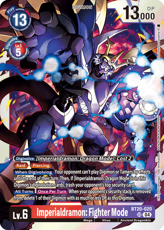 (020) Digimon TCG Special Booster Ver 2.5 Single: Imperialdramon: Fighter Mode (BT20-020) (V.1)  Super Rare