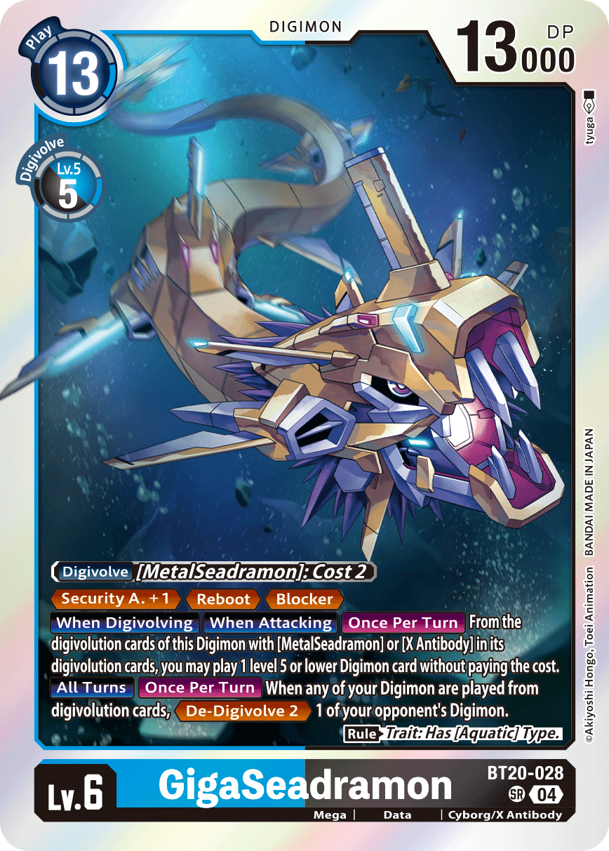 (028) Digimon TCG Special Booster Ver 2.5 Single: GigaSeadramon (BT20-028) (V.2)  Alternative Art