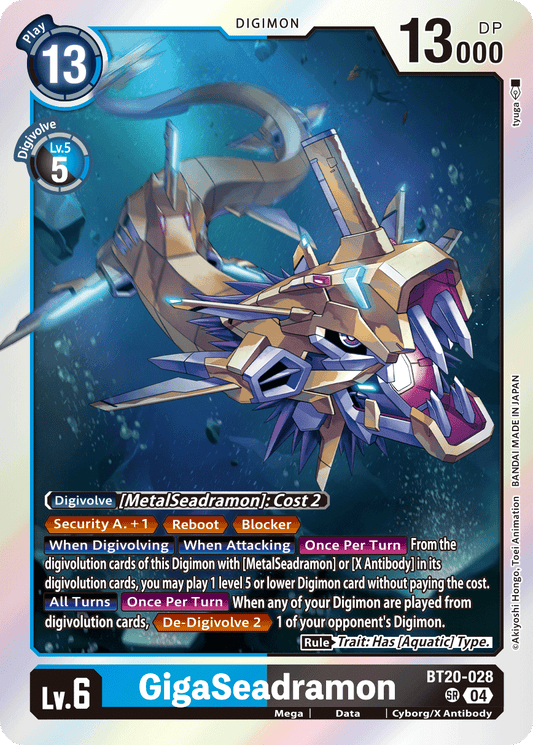 (028) Digimon TCG Special Booster Ver 2.5 Single: GigaSeadramon (BT20-028) (V.2)  Alternative Art