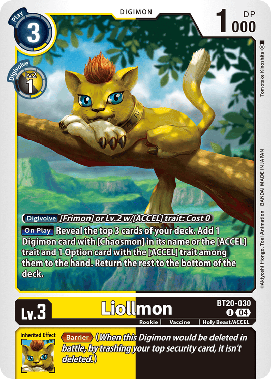 (030) Digimon TCG Special Booster Ver 2.5 Single: Liollmon (BT20-030)  Uncommon
