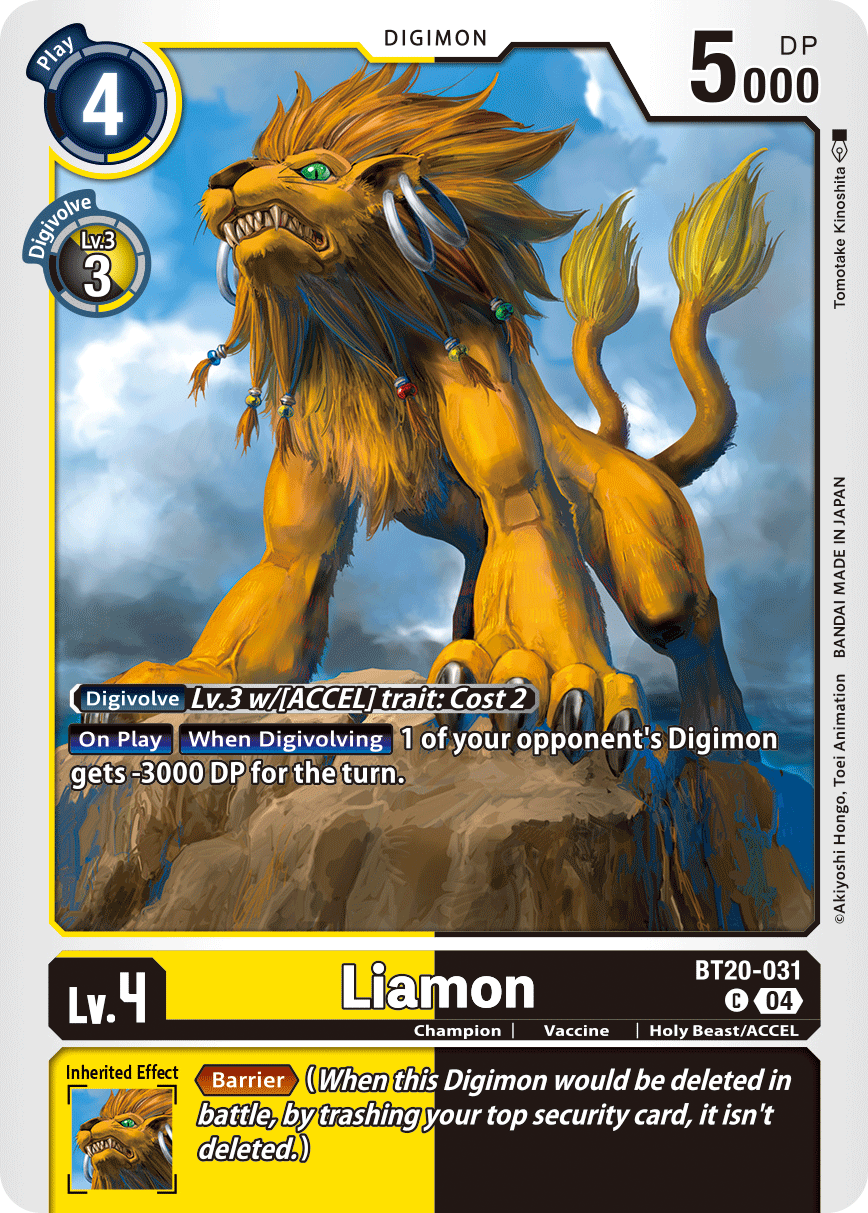 (031) Digimon TCG Special Booster Ver 2.5 Single: Liamon (BT20-031)  Common