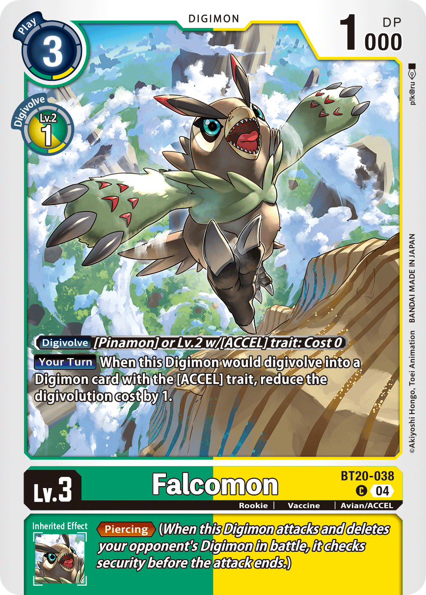 (038) Digimon TCG Special Booster Ver 2.5 Single: Falcomon (BT20-038)  Common