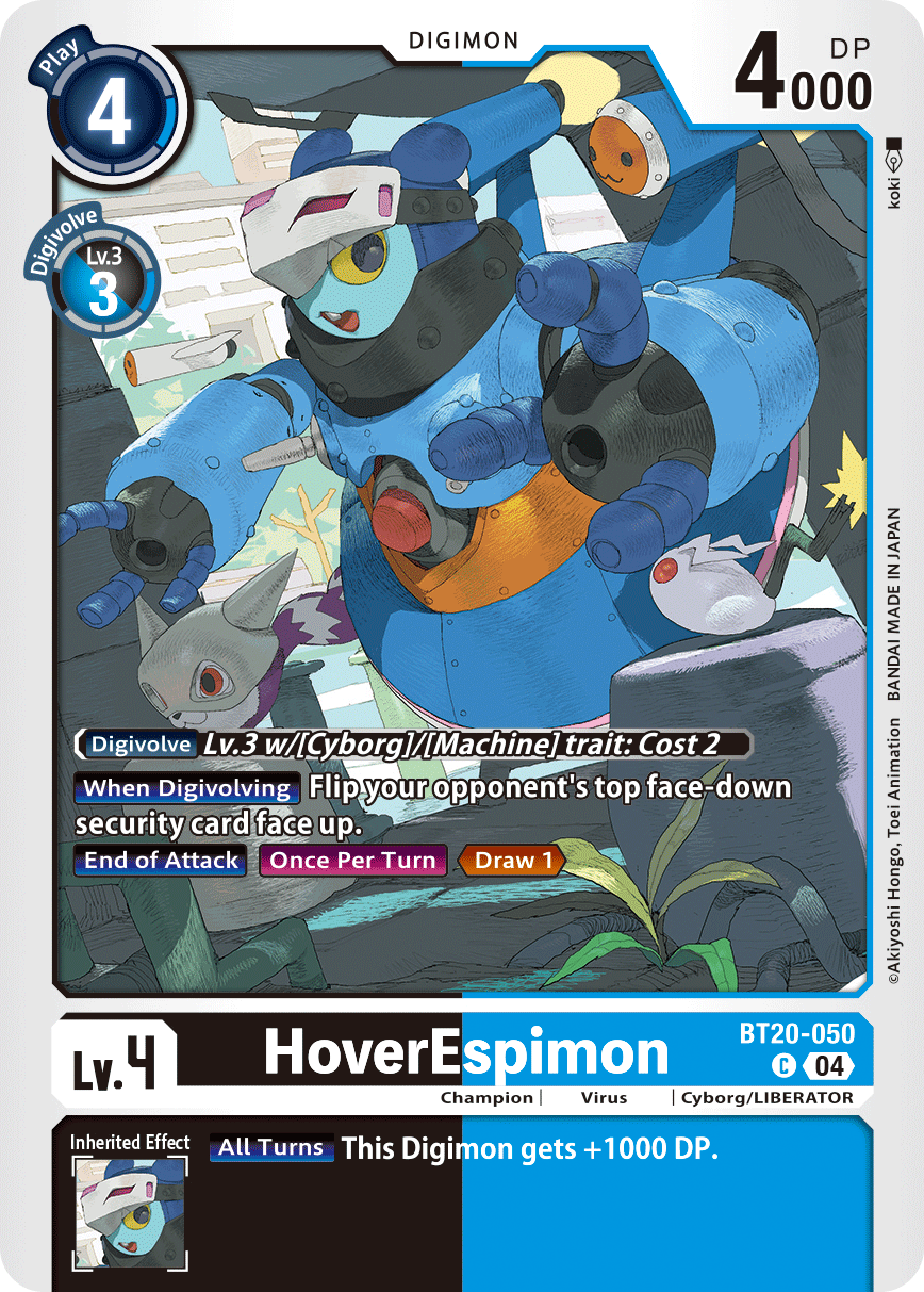 (050) Digimon TCG Special Booster Ver 2.5 Single: HoverEspimon (BT20-050)  Common