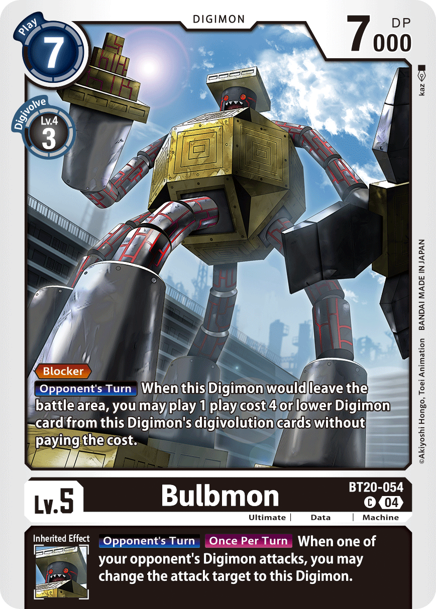 (054) Digimon TCG Special Booster Ver 2.5 Single: Bulbmon (BT20-054)  Common