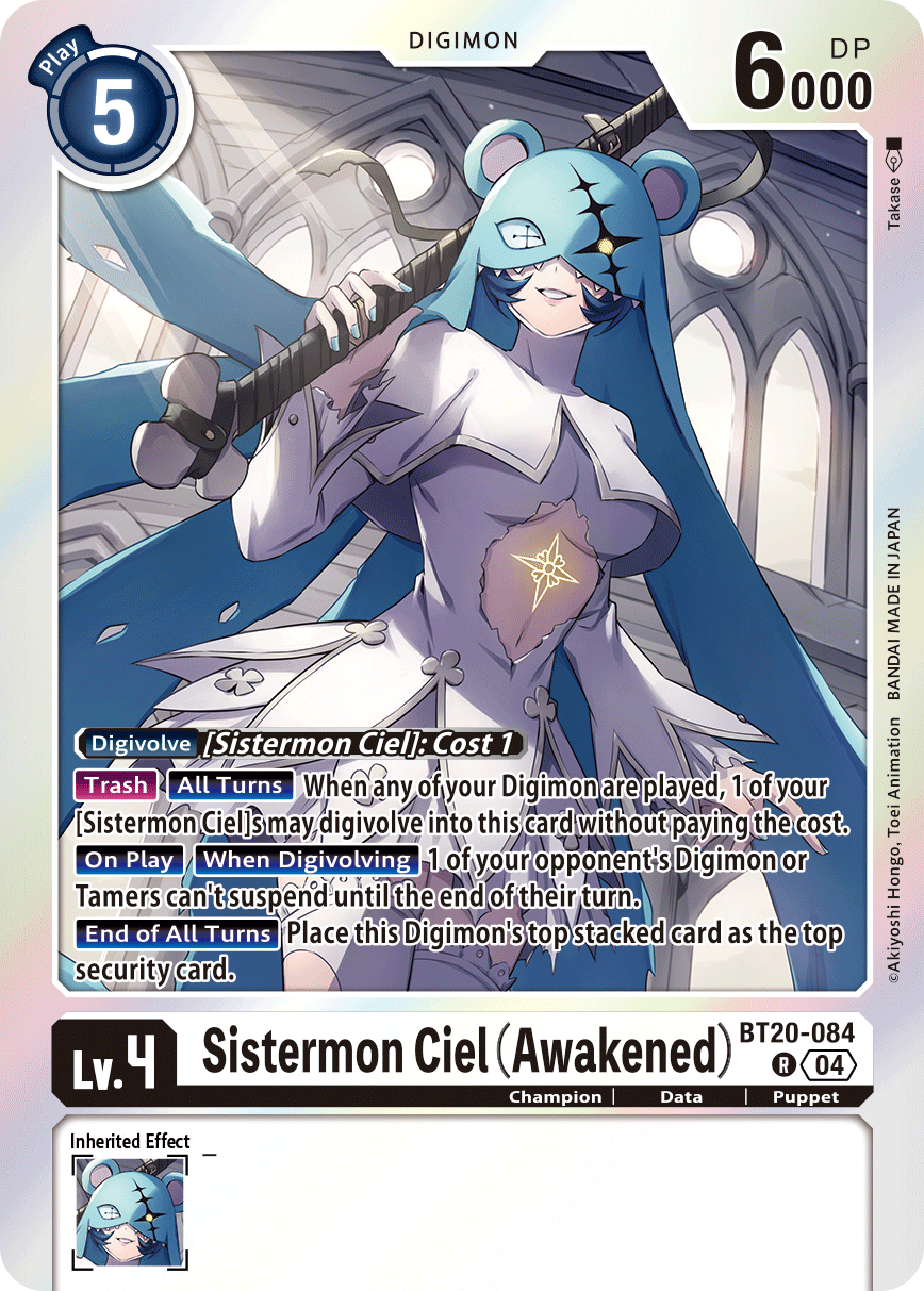(084) Digimon TCG Special Booster Ver 2.5 Single: Sistermon Ciel (Awakened) (BT20-084)  Rare