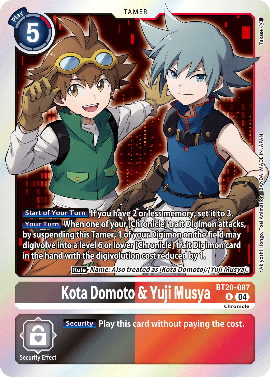(087) Digimon TCG Special Booster Ver 2.5 Single: Kota Domoto & Yuji Musya (BT20-087) (V.2)  Alternative Art