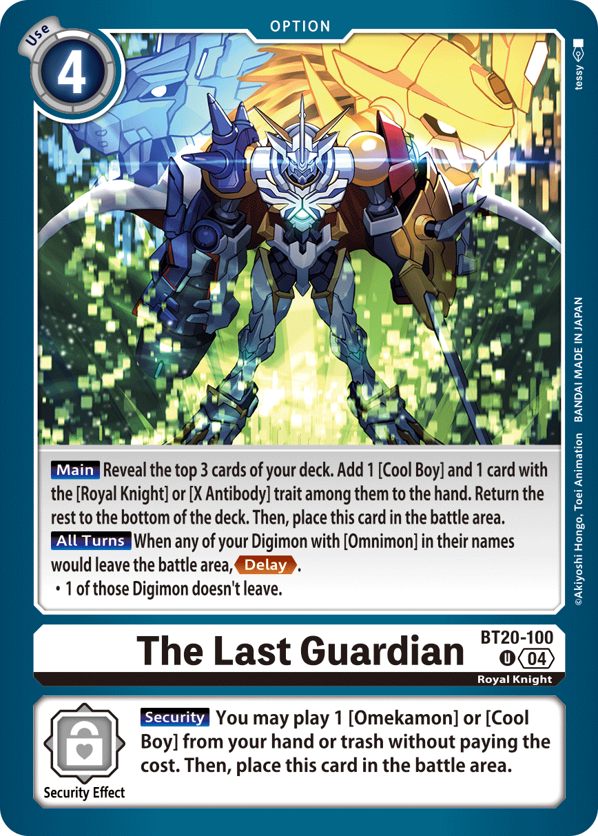 (100) Digimon TCG Special Booster Ver 2.5 Single: The Last Guardian (BT20-100)  Uncommon