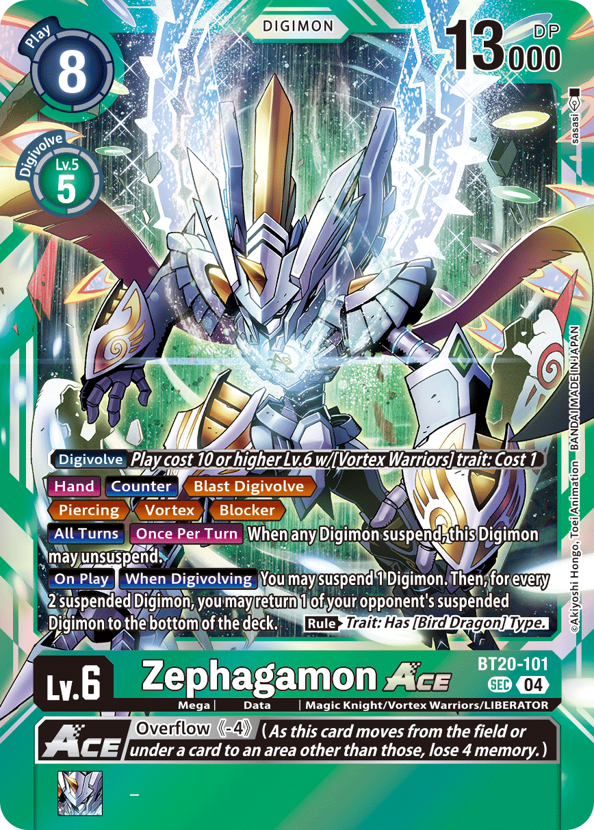 (101) Digimon TCG Special Booster Ver 2.5 Single: Zephagamon Ace (BT20-101) (V.2)  Alternative Art