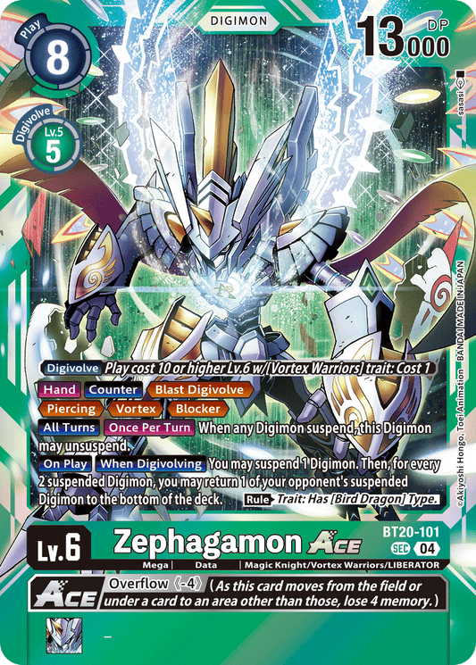 (101) Digimon TCG Special Booster Ver 2.5 Single: Zephagamon Ace (BT20-101) (V.2)  Alternative Art
