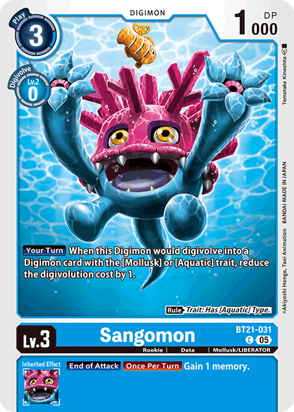 (031) Digimon TCG World Convergence Single: Sangomon (BT21-031)  Common